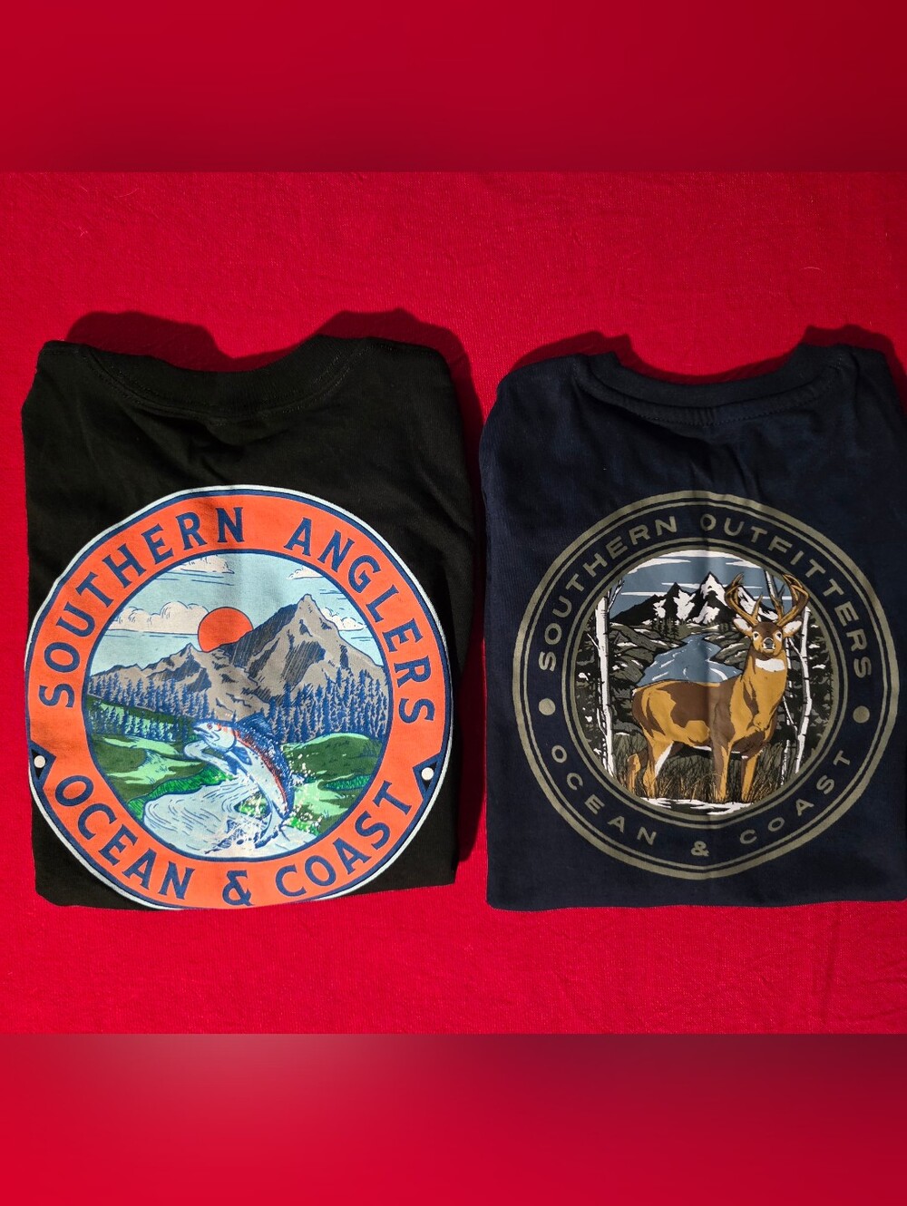 2 Pk- Kids' Black And Navy Graphic Tees - Ocean & Coast